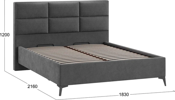 Изображение товара Каркас кровати ТриЯ Делана Тип 1 с подъемным механизмом 160x200 (микрошенилл Relax Graphite)