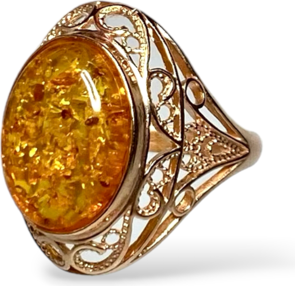 Изображение товара Кольцо Wolves Янтарь №1 1626 (р.17.5)