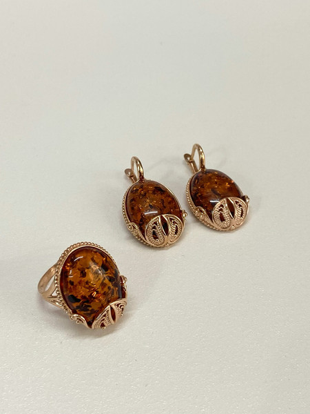 Изображение товара Кольцо Wolves Плоды Времени Янтарь 1633 (р.20.5)