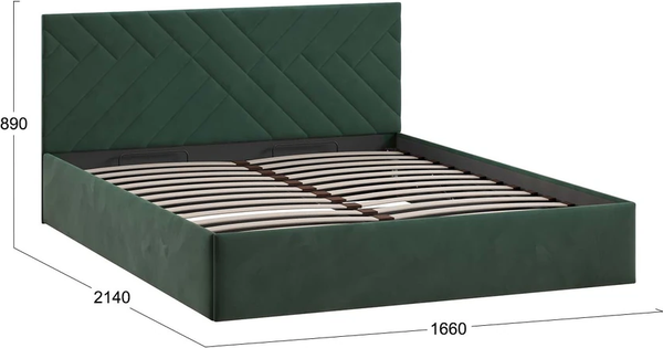 Изображение товара Двуспальная кровать ТриЯ Кевия Тип 1 160x200 (велюр Confetti Deep forest)