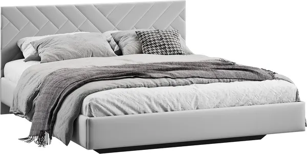 Изображение товара Двуспальная кровать ТриЯ Кевия Тип 1 160x200 (велюр Confetti Silver)