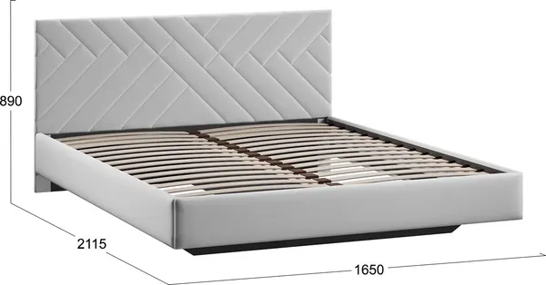 Изображение товара Двуспальная кровать ТриЯ Кевия Тип 1 160x200 (велюр Confetti Silver)