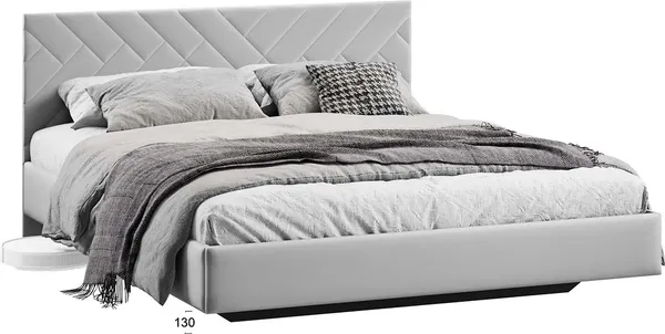 Изображение товара Двуспальная кровать ТриЯ Кевия Тип 1 160x200 (велюр Confetti Silver)