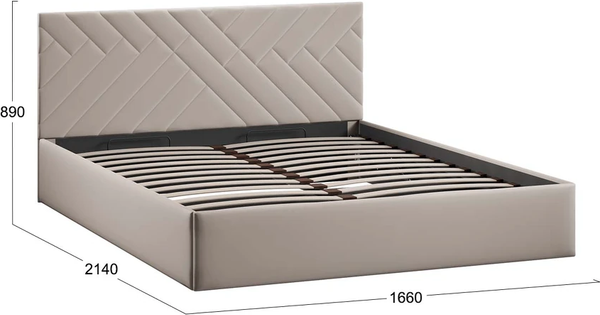 Изображение товара Двуспальная кровать ТриЯ Кевия Тип 1 160x200 (велюр Confetti Smoke)