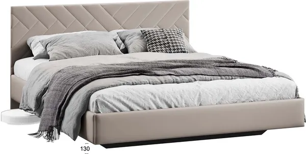 Изображение товара Двуспальная кровать ТриЯ Кевия Тип 1 160x200 (велюр Confetti Smoke)