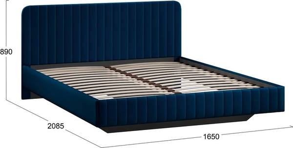 Изображение товара Двуспальная кровать ТриЯ Шелли Тип 1 160x200 (велюр Confetti Blue)