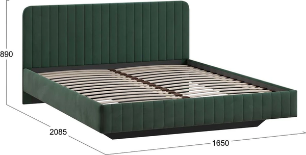 Изображение товара Двуспальная кровать ТриЯ Шелли Тип 1 160x200 (велюр Confetti Deep forest)