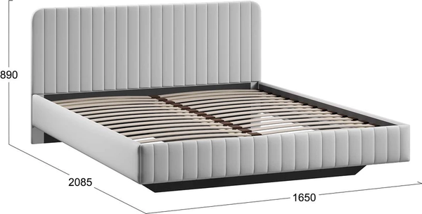 Изображение товара Двуспальная кровать ТриЯ Шелли Тип 1 160x200 (велюр Confetti Silver)