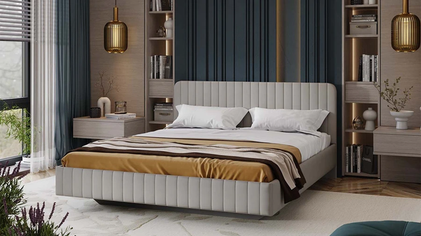 Изображение товара Двуспальная кровать ТриЯ Шелли Тип 1 160x200 (велюр Confetti Silver)