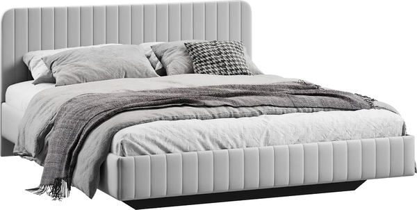 Изображение товара Двуспальная кровать ТриЯ Шелли Тип 1 160x200 (велюр Confetti Silver)