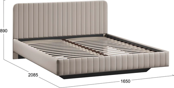 Изображение товара Двуспальная кровать ТриЯ Шелли Тип 1 160x200 (велюр Confetti Smoke)