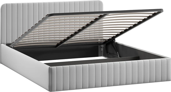 Изображение товара Двуспальная кровать ТриЯ Шелли Тип 1 с подъемным механизмом 160x200 (велюр Confetti Silver)