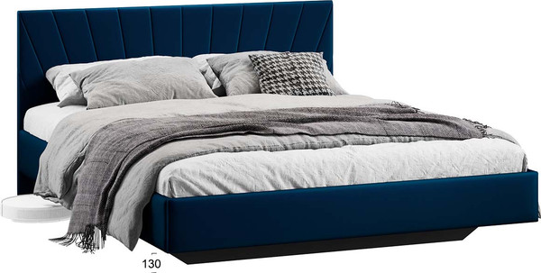 Изображение товара Двуспальная кровать ТриЯ Эвори Тип 1 160x200 (велюр Confetti Blue)