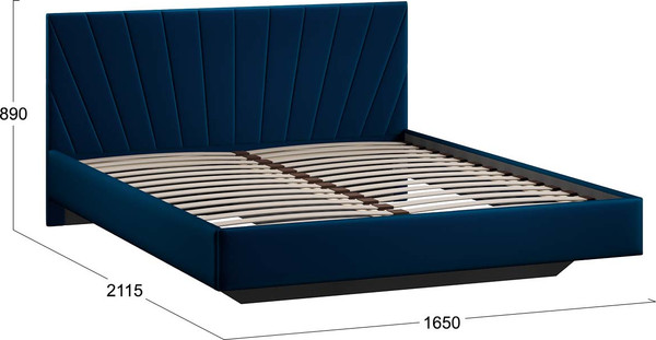 Изображение товара Двуспальная кровать ТриЯ Эвори Тип 1 160x200 (велюр Confetti Blue)