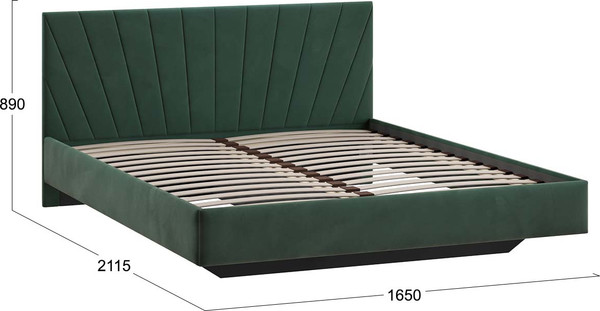 Изображение товара Двуспальная кровать ТриЯ Эвори Тип 1 160x200 (велюр Confetti Deep forest)
