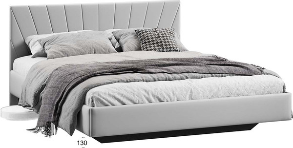 Изображение товара Двуспальная кровать ТриЯ Эвори Тип 1 160x200 (велюр Confetti Silver)