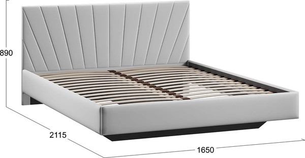 Изображение товара Двуспальная кровать ТриЯ Эвори Тип 1 160x200 (велюр Confetti Silver)