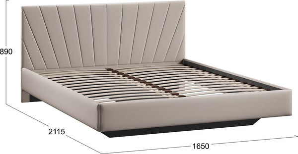 Изображение товара Двуспальная кровать ТриЯ Эвори Тип 1 160x200 (велюр Confetti Smoke)