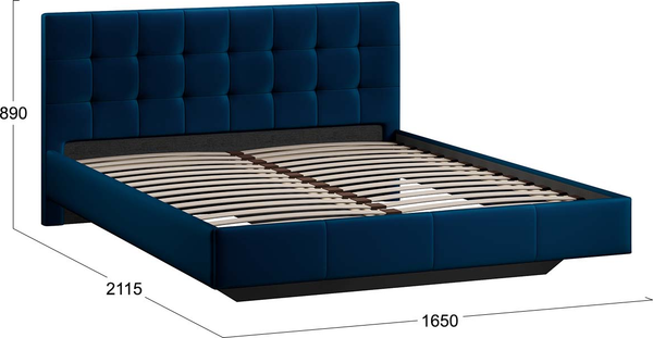 Изображение товара Двуспальная кровать ТриЯ Эмма Тип 1 160x200 (велюр Confetti Blue)