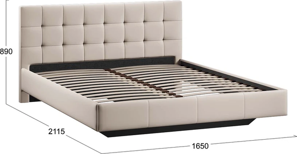 Изображение товара Двуспальная кровать ТриЯ Эмма Тип 1 160x200 (велюр Confetti Cream)