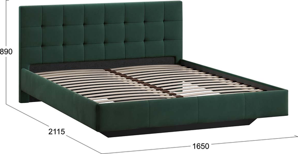 Изображение товара Двуспальная кровать ТриЯ Эмма Тип 1 160x200 (велюр Confetti Deep forest)