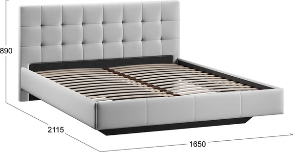 Изображение товара Двуспальная кровать ТриЯ Эмма Тип 1 160x200 (велюр Confetti Silver)