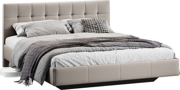 Изображение товара Двуспальная кровать ТриЯ Эмма Тип 1 160x200 (велюр Confetti Smoke)