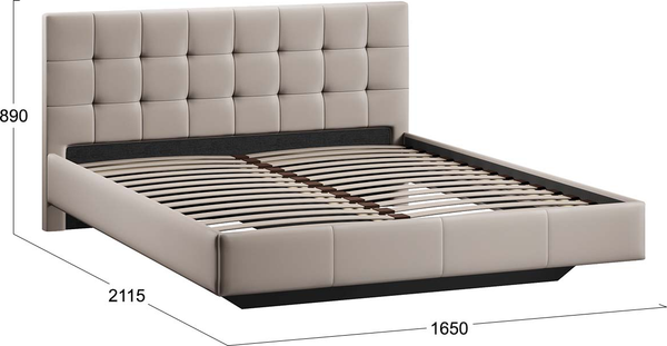 Изображение товара Двуспальная кровать ТриЯ Эмма Тип 1 160x200 (велюр Confetti Smoke)