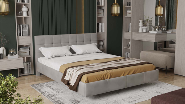 Изображение товара Двуспальная кровать ТриЯ Эмма Тип 1 160x200 (велюр Confetti Smoke)