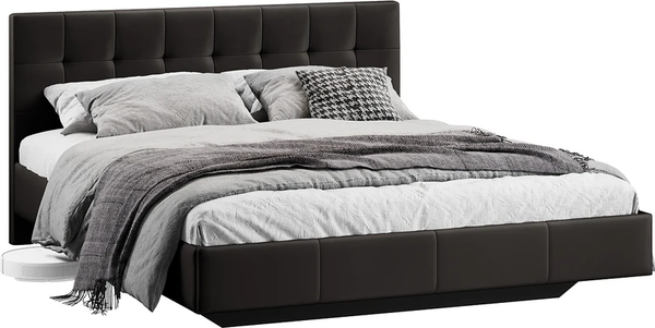 Изображение товара Двуспальная кровать ТриЯ Эмма Тип 1 160x200 (велюр Confetti Stone)