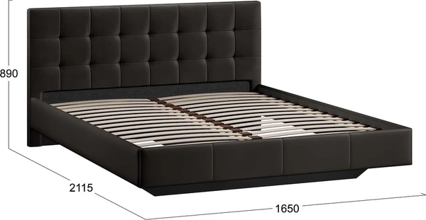 Изображение товара Двуспальная кровать ТриЯ Эмма Тип 1 160x200 (велюр Confetti Stone)