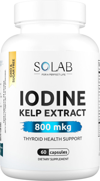 Изображение товара Минерал SOLAB Йод Келп 800 мкг (60 капсул)