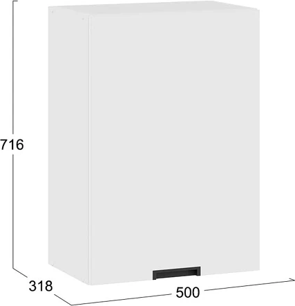 Изображение товара Шкаф навесной для кухни ТриЯ Гренада 1В5 с одной дверью (белый/холст белый)