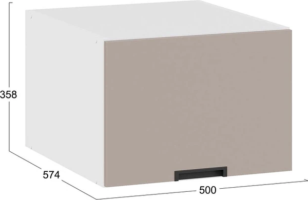 Изображение товара Шкаф навесной для кухни ТриЯ Гренада 1В5ГП с одной откидной дверью (белый/холст латте)