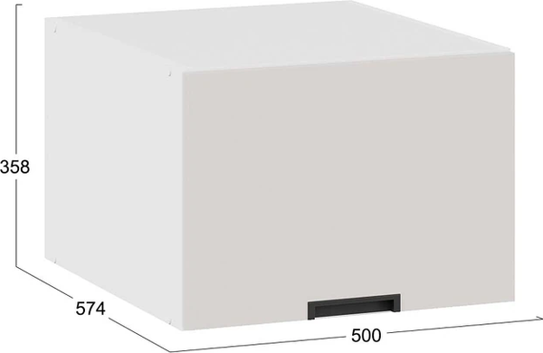 Изображение товара Шкаф навесной для кухни ТриЯ Гренада 1В5ГП с одной откидной дверью (белый/холст мокко)