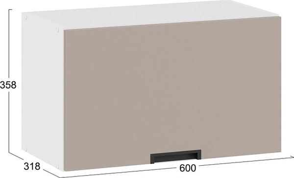 Изображение товара Шкаф навесной для кухни ТриЯ Гренада 1В6Г с одной откидной дверью (белый/холст латте)