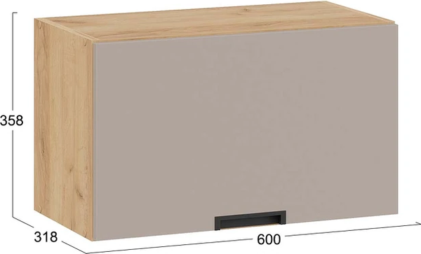 Изображение товара Шкаф навесной для кухни ТриЯ Гренада 1В6Г с одной откидной дверью (дуб крафт золотой/холст латте)