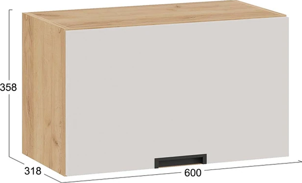 Изображение товара Шкаф навесной для кухни ТриЯ Гренада 1В6Г с одной откидной дверью (дуб крафт золотой/холст мокко)