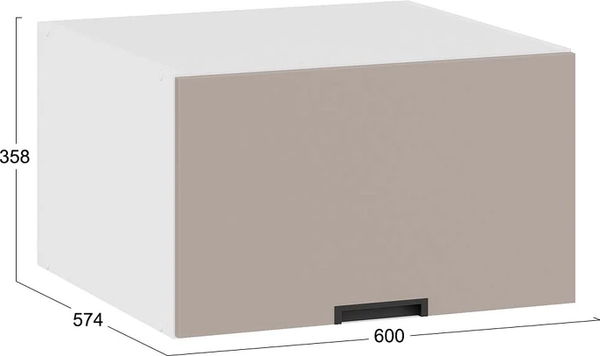 Изображение товара Шкаф навесной для кухни ТриЯ Гренада 1В6ГП с одной откидной дверью (белый/холст латте)