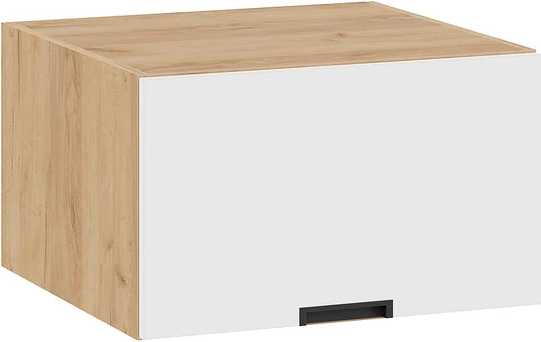 Изображение товара Шкаф навесной для кухни ТриЯ Гренада 1В6ГП с одной откидной дверью (дуб крафт золотой/холст белый)