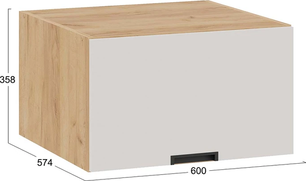 Изображение товара Шкаф навесной для кухни ТриЯ Гренада 1В6ГП с одной откидной дверью (дуб крафт золотой/холст мокко)