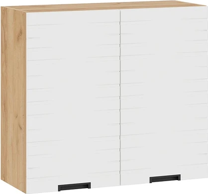 Изображение товара Шкаф навесной для кухни ТриЯ Гренада 1В8 с двумя дверями (дуб крафт золотой/холст белый)