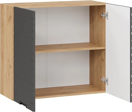 Изображение товара Шкаф навесной для кухни ТриЯ Гренада 1В8 с двумя дверями (дуб крафт золотой/холст вулкан)