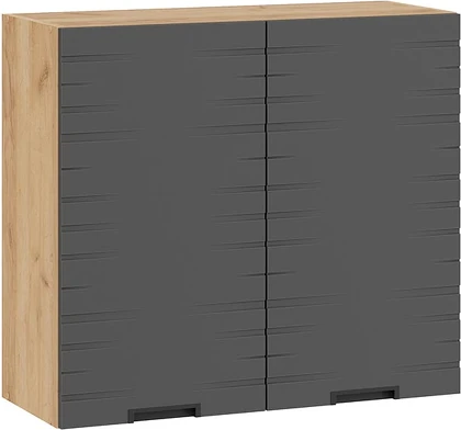 Изображение товара Шкаф навесной для кухни ТриЯ Гренада 1В8 с двумя дверями (дуб крафт золотой/холст вулкан)