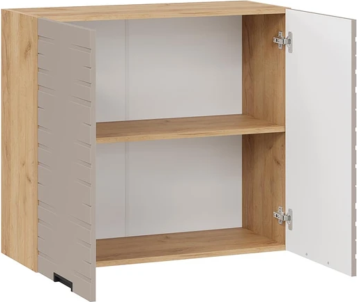 Изображение товара Шкаф навесной для кухни ТриЯ Гренада 1В8 с двумя дверями (дуб крафт золотой/холст латте)