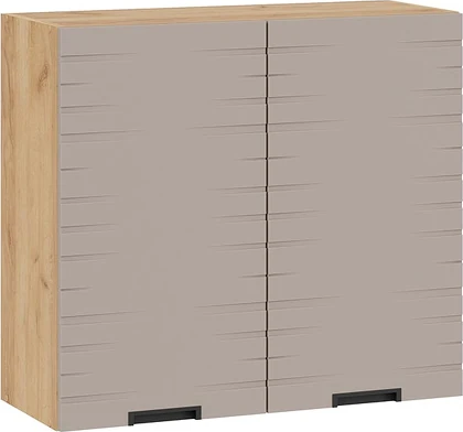 Изображение товара Шкаф навесной для кухни ТриЯ Гренада 1В8 с двумя дверями (дуб крафт золотой/холст латте)