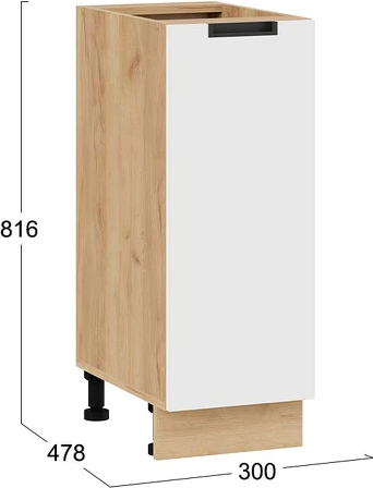 Изображение товара Шкаф-стол кухонный ТриЯ Гренада 1Н3 (дуб крафт золотой/холст белый)