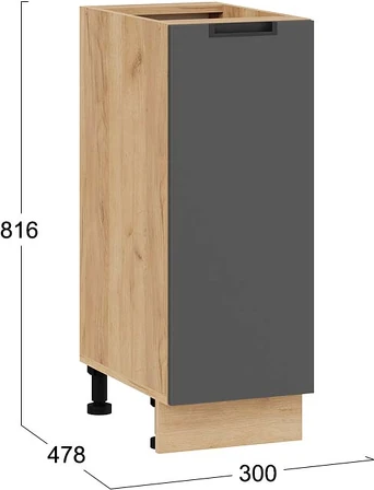 Изображение товара Шкаф-стол кухонный ТриЯ Гренада 1Н3 (дуб крафт золотой/холст вулкан)