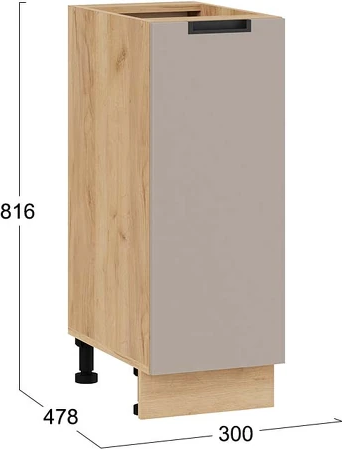 Изображение товара Шкаф-стол кухонный ТриЯ Гренада 1Н3 (дуб крафт золотой/холст латте)