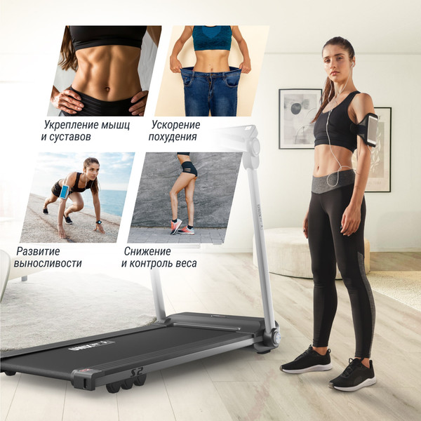 Изображение товара Электрическая беговая дорожка UNIX Fit Hi-tech S2 Metallic / TDHTS2M